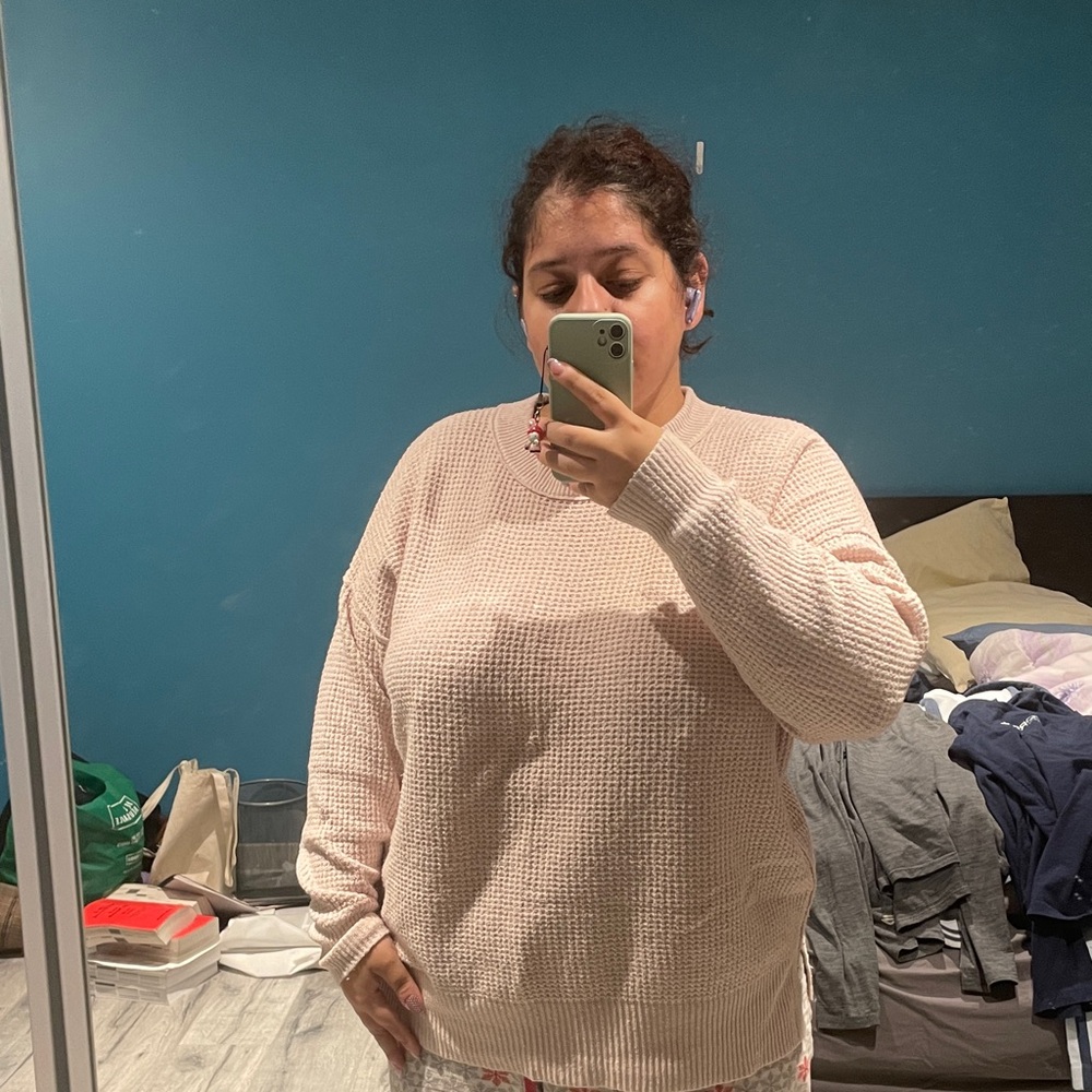 Aerie Light Pink Crew Neck Sweater